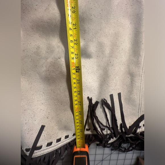 Double D Ranch Thunderbird Dance Jacket 2XL leather suede fur collar Plus size - Picture 11 of 17